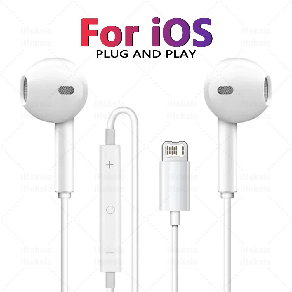 Wired Earphones for iPhone & iPad – Lightning, USB-C & 3.5mm In-Ear Headphones
