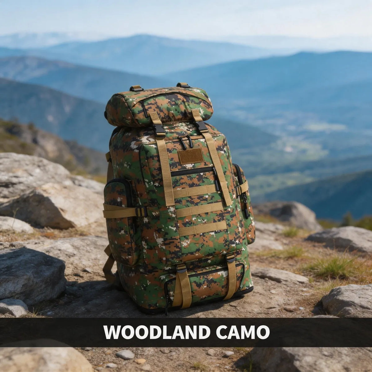 Extra Large Capacity Hiking Backpack Outdoor Mountaineering Camping Bottom Expandable Multi Pocket