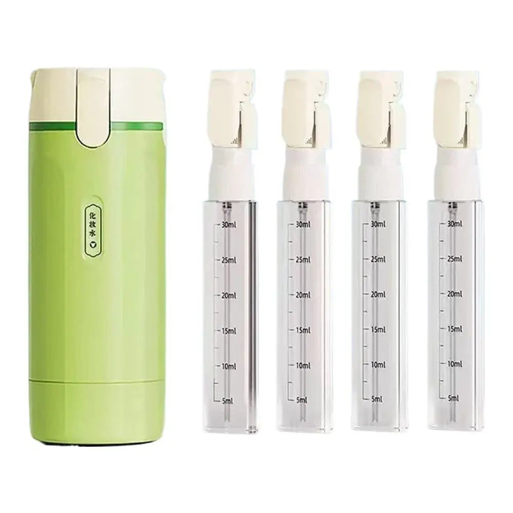 Travel Toiletry Dispenser Bottle 4 in 1 Refillable Leakproof Organizer for Shampoo Shower Gel Sunscreen and Skin Care