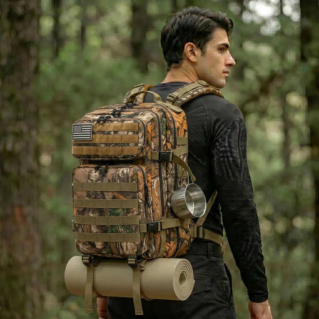 45L Tactical Hunting Backpack – MOLLE Outdoor Camping & Bushcraft Rucksack