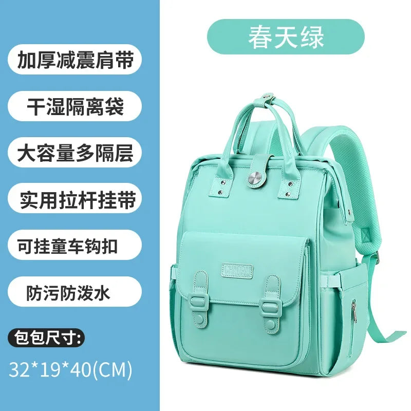 Baby Travel Backpack Diaper Mummy Bag Large Capacity Nappy Bag Material Handbag For Baby Outdoor Travel Bag For Baby Care Stuff