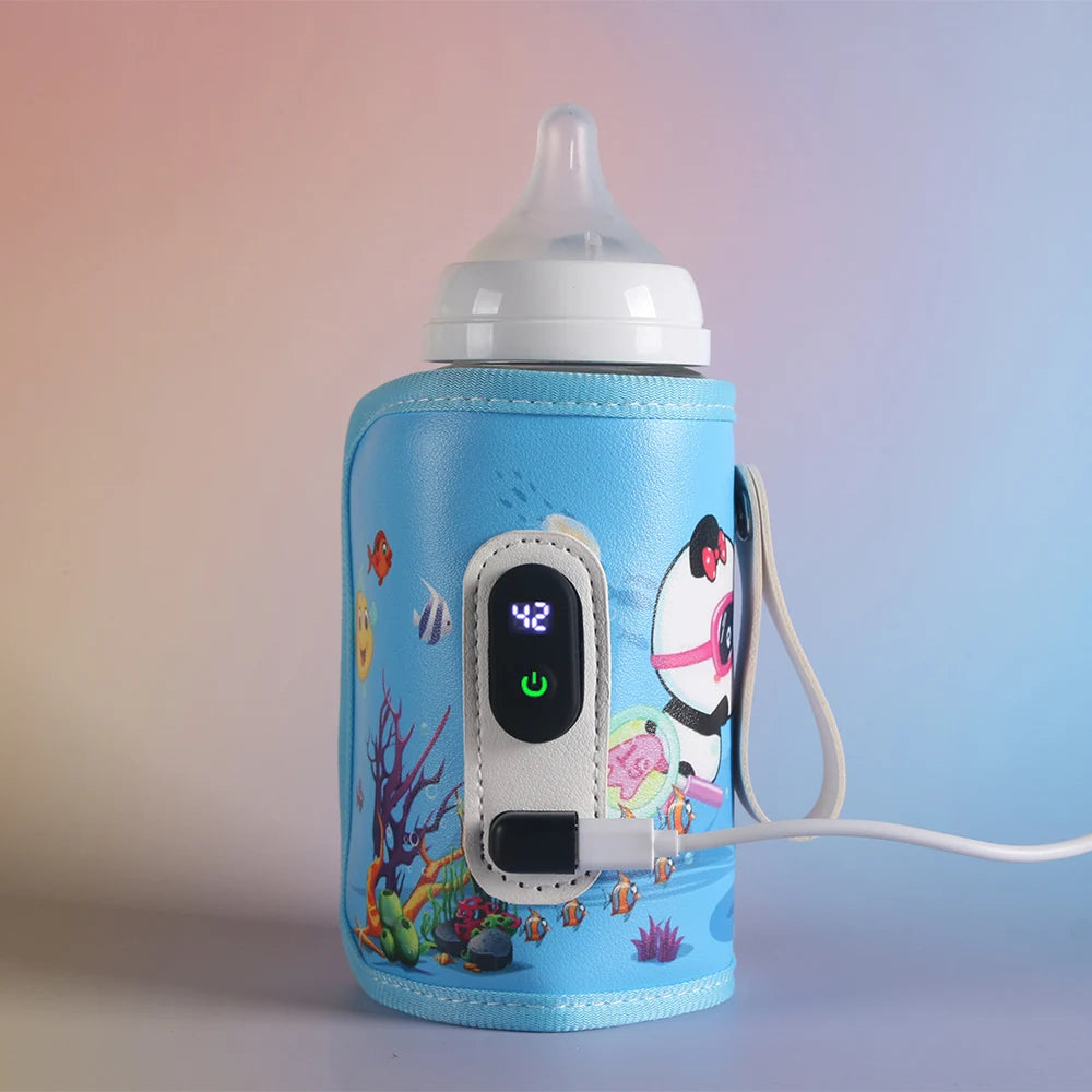 Bottle Insulation Cover, Breast Warmer, Baby Warmer, 5-Speed Temperature Control, Digital Display of Temperature