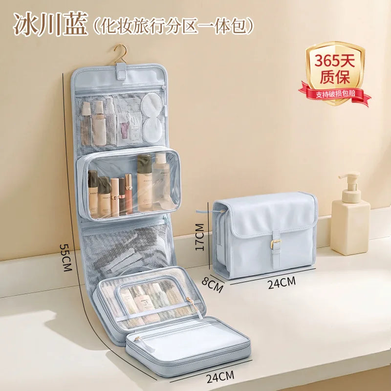 Travel Toiletry Bag Hangable Multifunctional Portable Large Capacity Minimalist Travel Organizer Toiletry Bag Cosmetics Bag