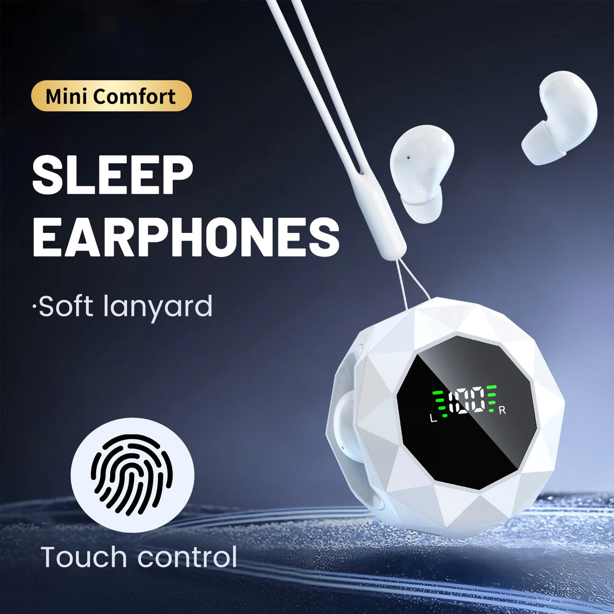 Mini Wireless Sleep Earbuds for Side Sleepers – Bluetooth In-Ear Headphones with Noise Reduction