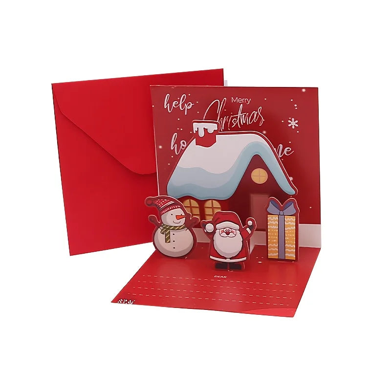 12 Pcs 6 Christmas Cards and 6 Envelopes & Stickers | Holiday Greeting Set