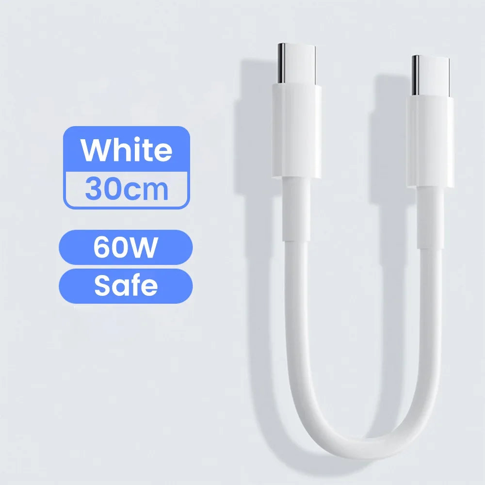 Short 30cm Type C to USB C Cable Fast Charging For Iphone15 Xiaomi Samsung Huawei Power BanK 25cm USB To Type C/USB C Data Cable