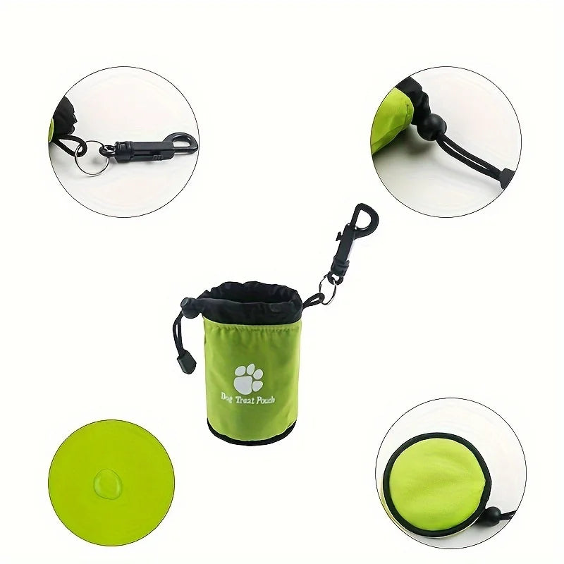 Dog Treat Pouch, Portable& Durable Pet Training Bag Pouch Treat Bag, Drawstring Zipper, Ideal for On-the-Go Snacks, Dog Snacks
