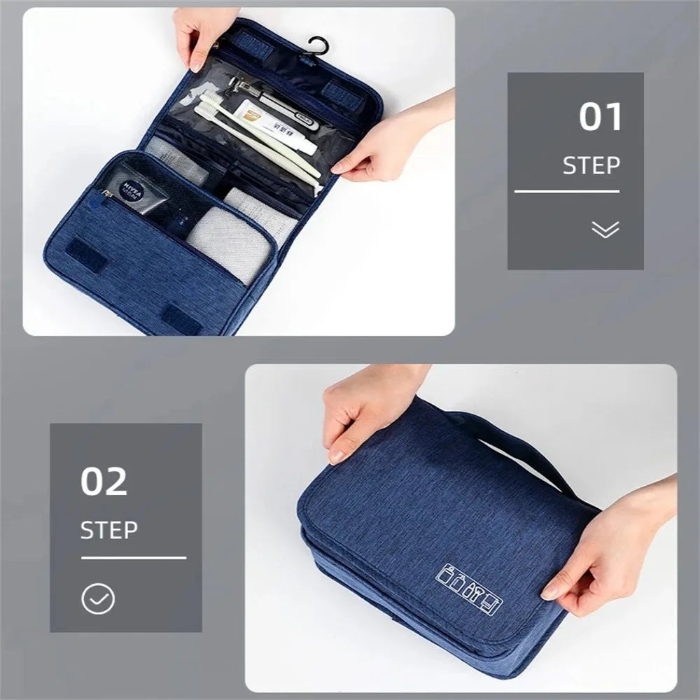 Travel Toiletries Bag for Women, Large Capacity Dry and Wet Separation, Hanging Toiletries Bag for Men, Toiletries Storage Bag
