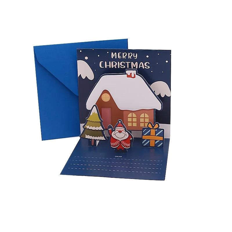 12 Pcs 6 Christmas Cards and 6 Envelopes & Stickers | Holiday Greeting Set
