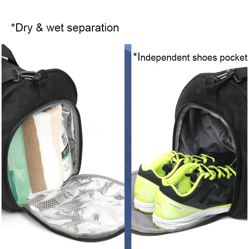 Travel Bag with Independent Shoe Compartment Dry Wet Separation Handbag Travel Sports Gym Bag Crossbody Luggage Bag