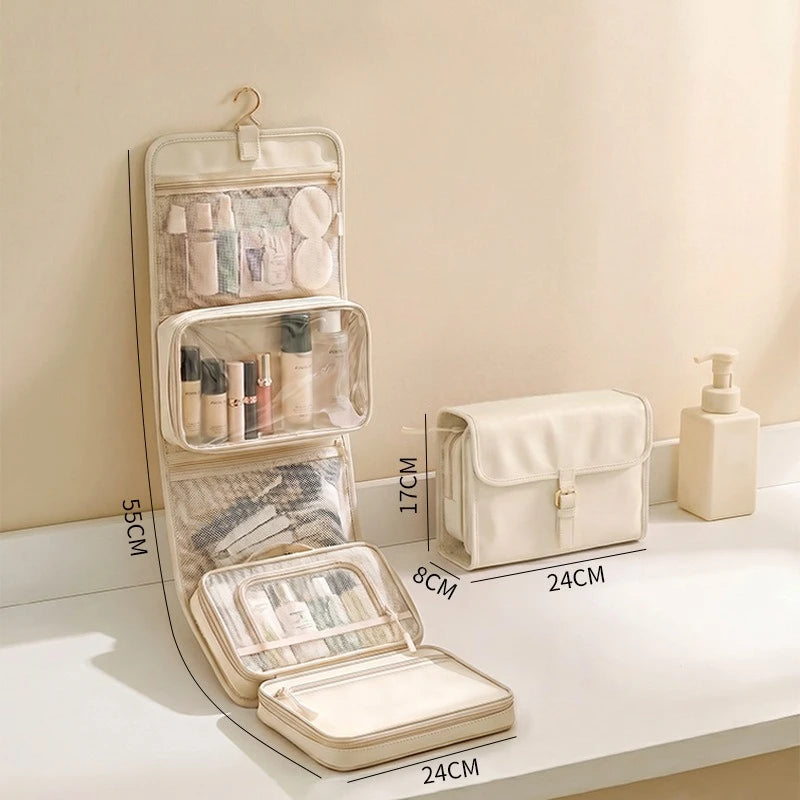 Travel Toiletry Bag Hangable Multifunctional Portable Large Capacity Minimalist Travel Organizer Toiletry Bag Cosmetics Bag