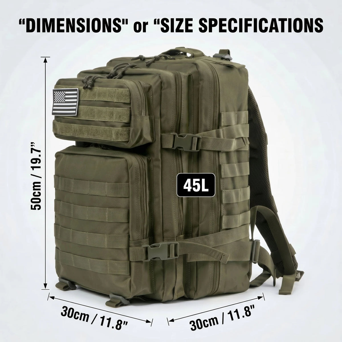 45L Tactical Hunting Backpack – MOLLE Outdoor Camping & Bushcraft Rucksack