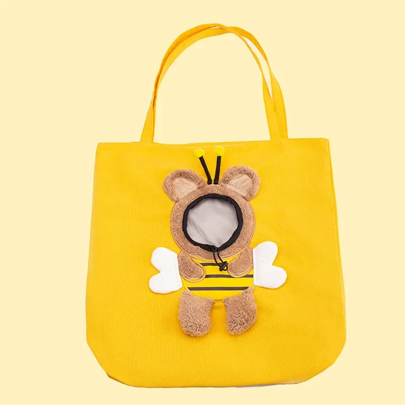 Pet Canvas travel Bag outdoor carrier Tote Bag for Cats and Dogs