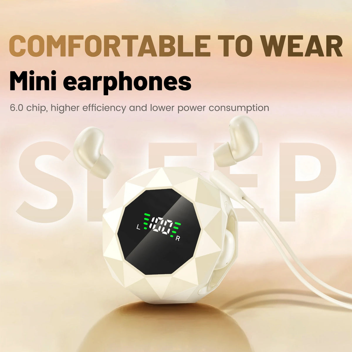 Mini Wireless Sleep Earbuds for Side Sleepers – Bluetooth In-Ear Headphones with Noise Reduction