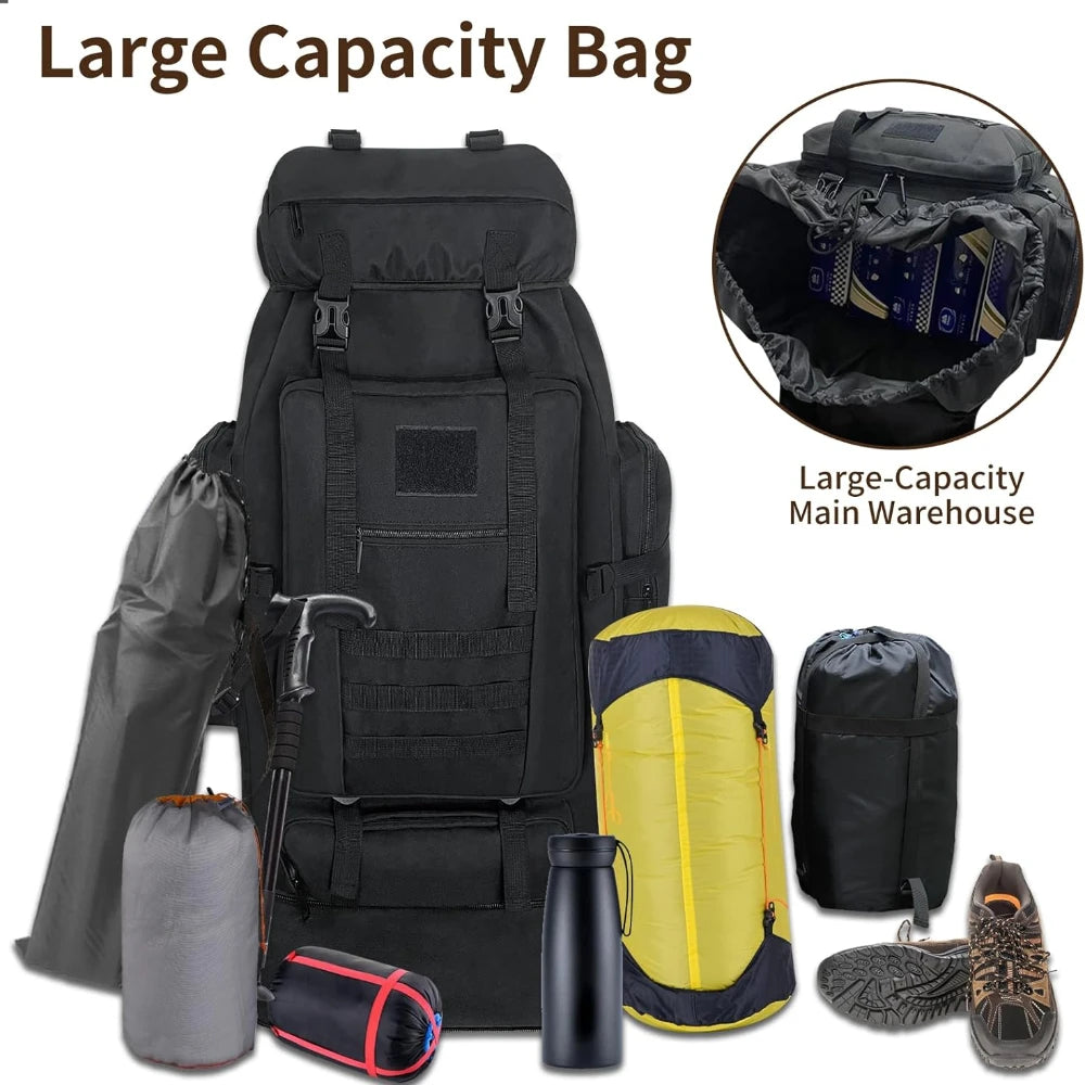 90L Hiking Daypack Backpack Expandable Waterproof Rucksack for Men Camping Outdoor Sport Traveling Large Capacity Sport