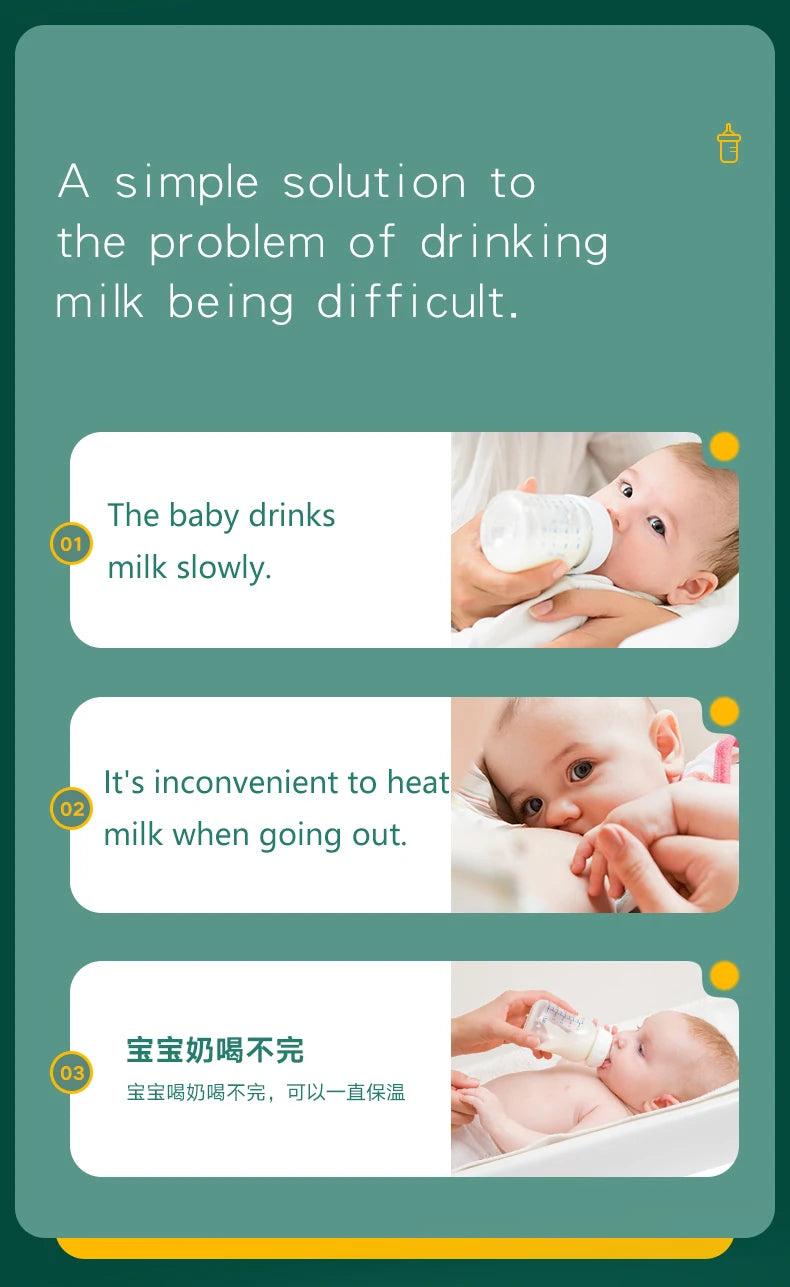 Bottle Insulation Cover, Breast Warmer, Baby Warmer, 5-Speed Temperature Control, Digital Display of Temperature