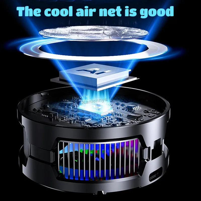 MEMO CX15 Mobile Phone 5V/3A AI Freeze PUBG Game Cooler Semiconductor Magnetic/Back-clip Cooling Fan Radiator for IPhone Android