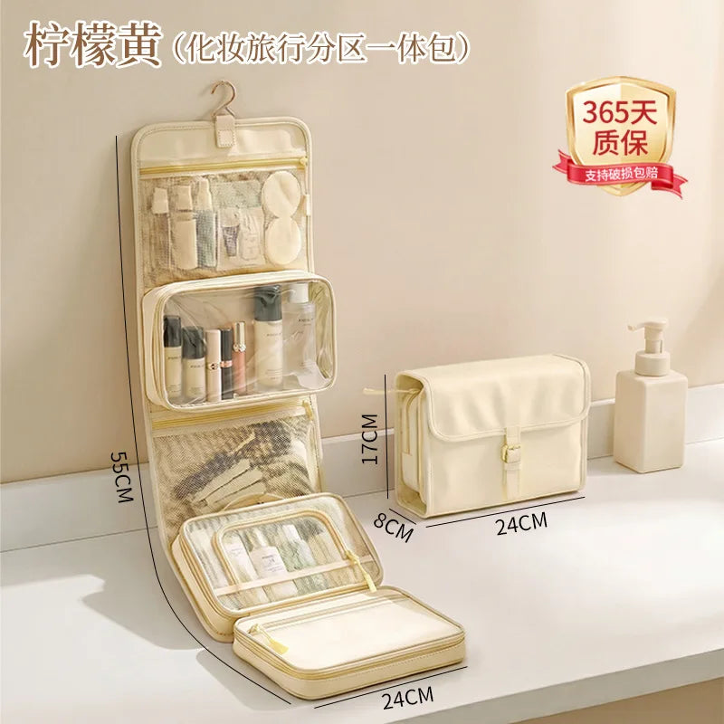 Travel Toiletry Bag Hangable Multifunctional Portable Large Capacity Minimalist Travel Organizer Toiletry Bag Cosmetics Bag