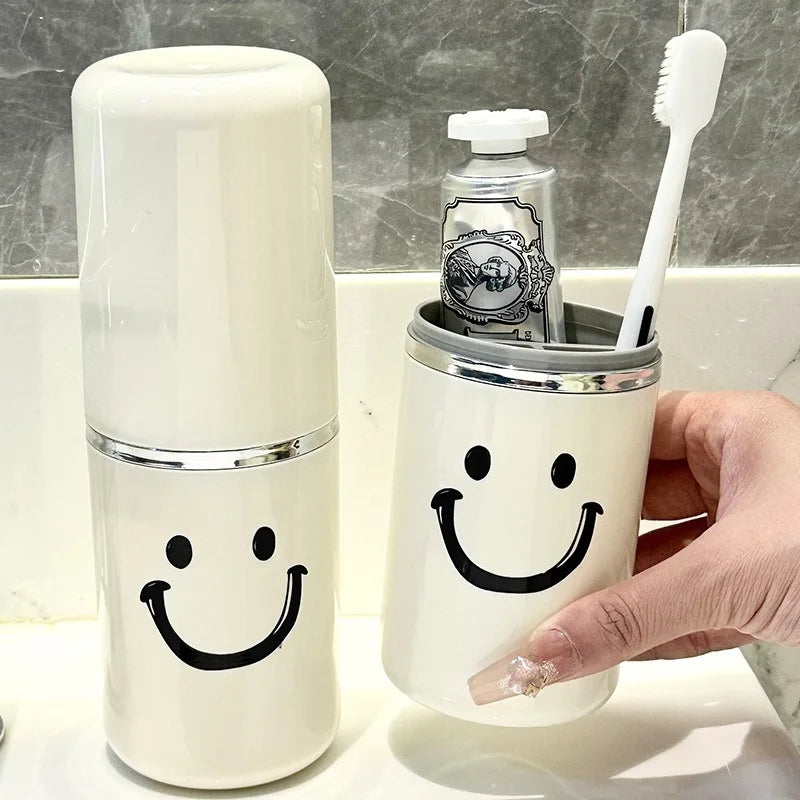 Travel Toileting Mouthwash cup, Portable 2-in-1 Cup Set for Brushing Teeth, Toothbrush storage box, portable