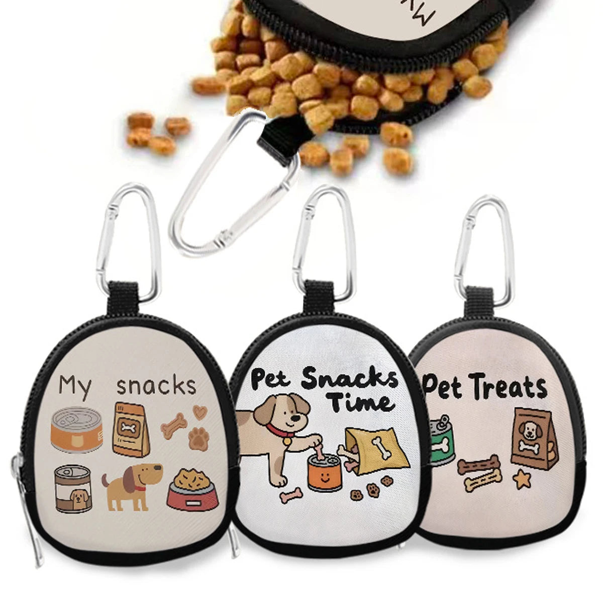 Dog Training Treat Pouch Closure Puppy Portable with Zipper Dog Treat Bag Pet Snack Container for Walks Travel Dog Training