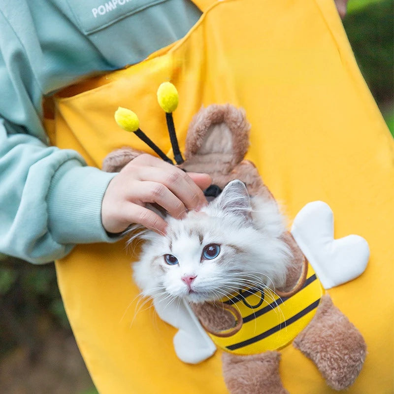 Pet Canvas travel Bag outdoor carrier Tote Bag for Cats and Dogs