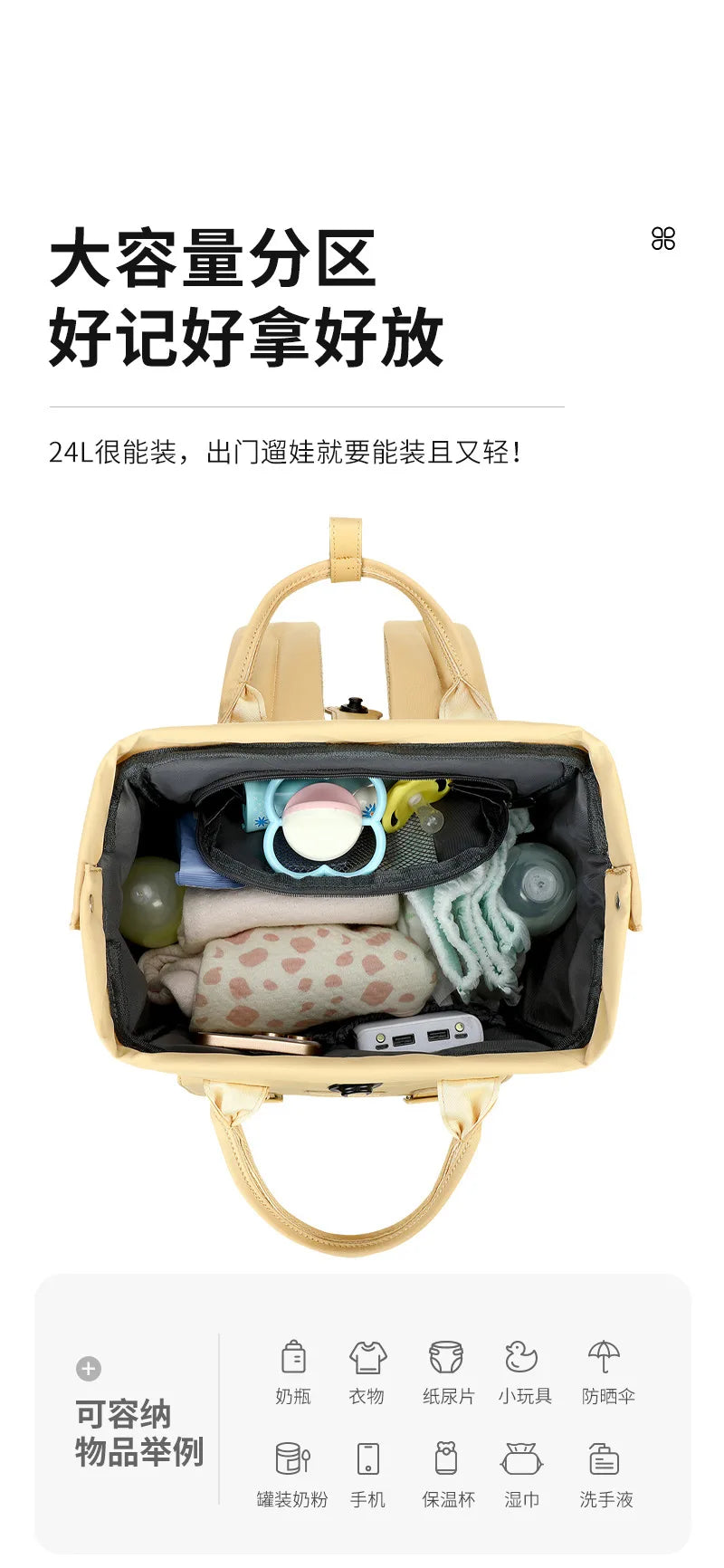 Baby Travel Backpack Diaper Mummy Bag Large Capacity Nappy Bag Material Handbag For Baby Outdoor Travel Bag For Baby Care Stuff