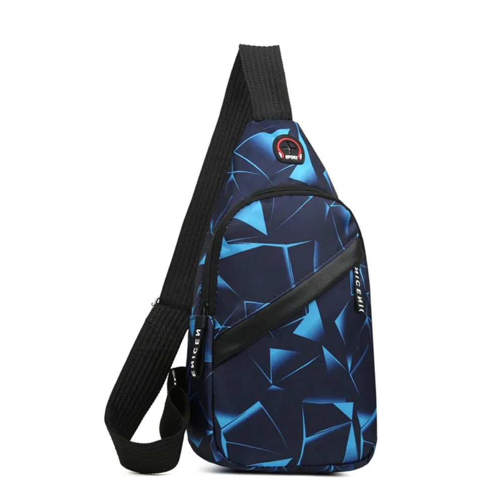 Men’s Oxford Cloth Sling Crossbody Bag – Large Capacity Travel Chest Shoulder Bag