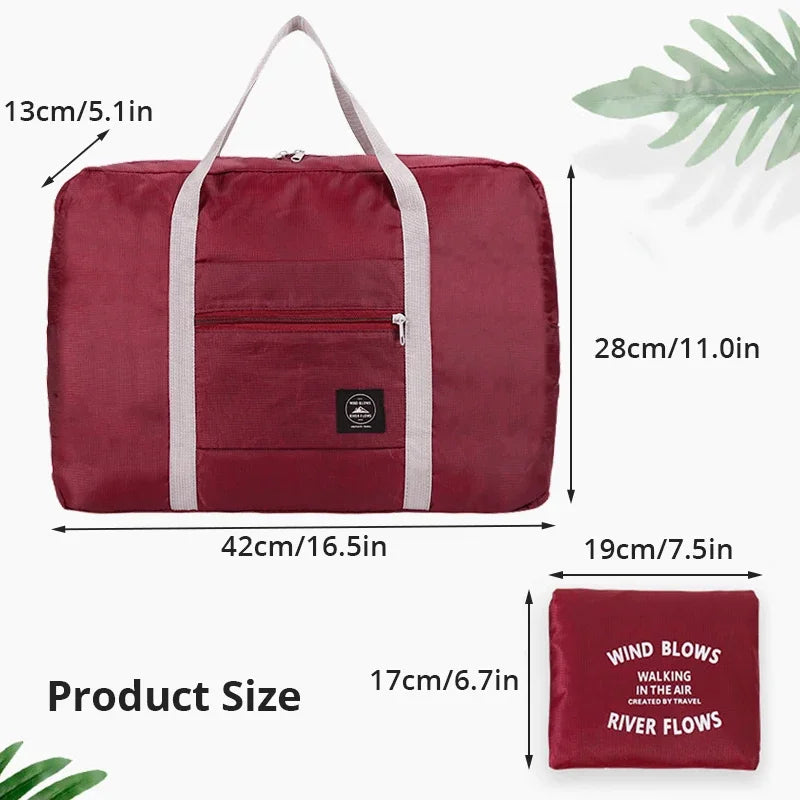 Foldable Travel Storage Bag – Large Capacity Zippered Weekend Bag