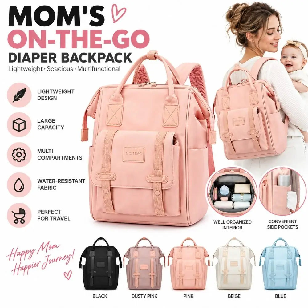 Large Premium Capacity Baby Diaper Bags Multi-Compartment Lightweight Mom Backpack Waterproof Backpack for Mom