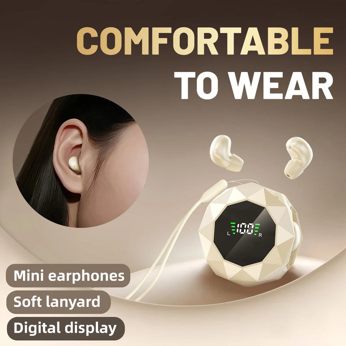Mini Wireless Sleep Earbuds for Side Sleepers – Bluetooth In-Ear Headphones with Noise Reduction