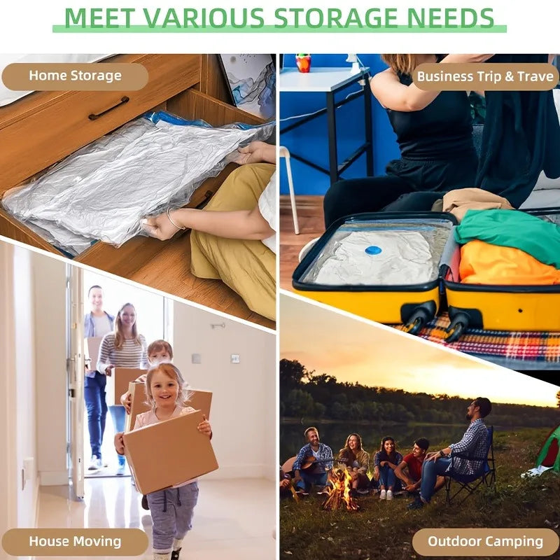 Travel storage bag set, for business trips, travels, dormitories, saves space, vacuum travel storage bag for home organization