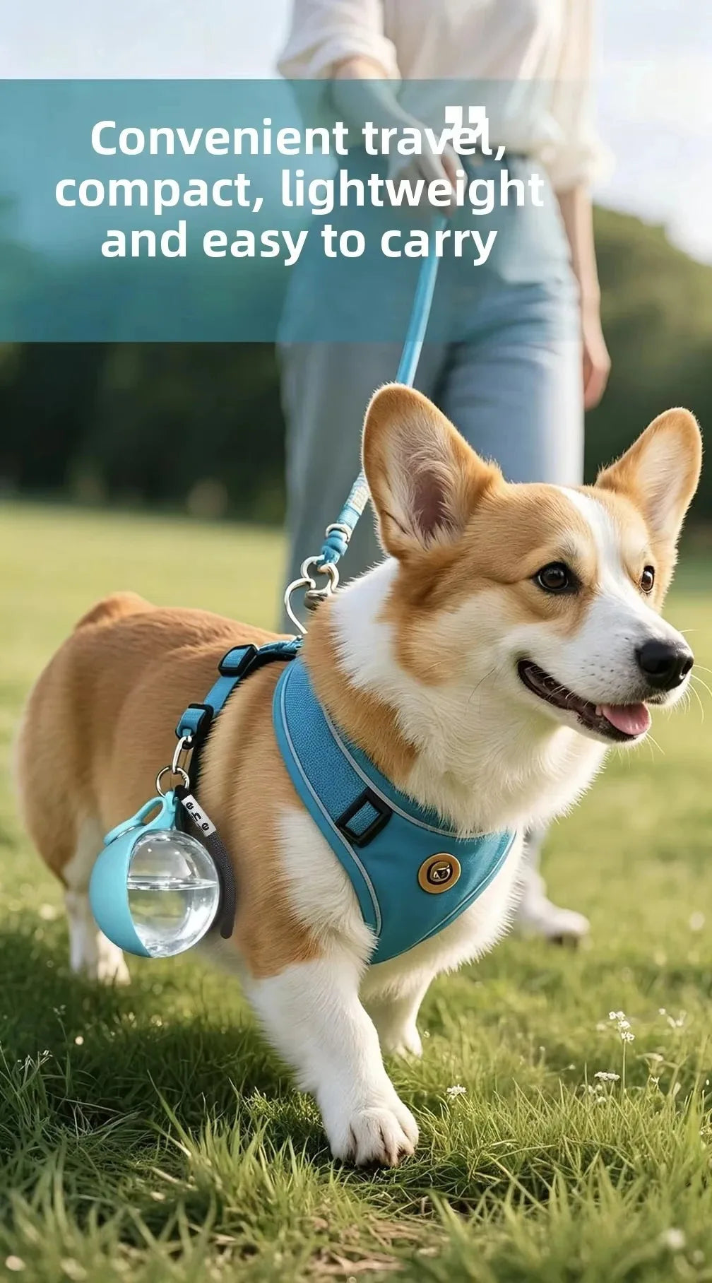Portable Travel Dog Water Bottle Water Dispenser with Bowl No-Spill Puppy Water Bottle for Walking Hiking