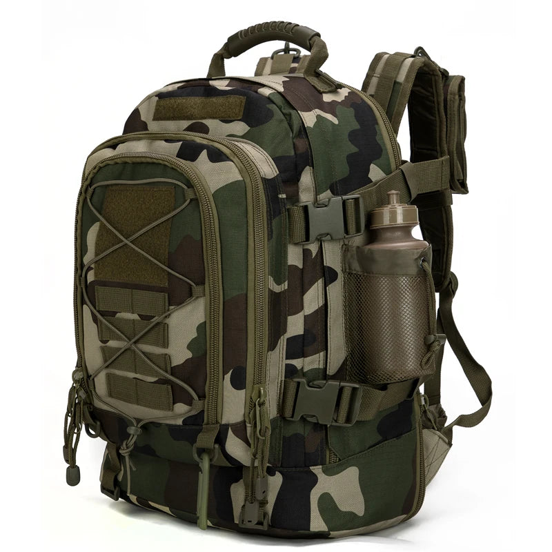 60L Military Tactical Backpack – MOLLE Outdoor Hiking, Camping & Travel Rucksack