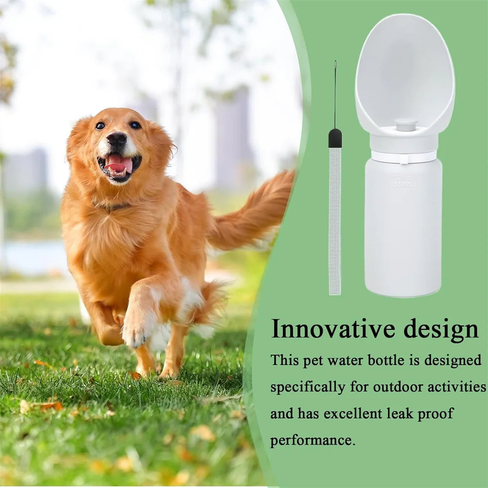 Spacious 550ml Portable Dog Water Bottle,Leak Proof, Durable&Safe, Foldable Design, Easy-to-Use,for Outdoor Walks,Travel Comfort