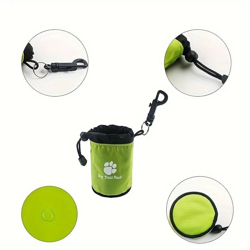 Dog Treat Pouch, Portable& Durable Pet Training Bag Pouch Treat Bag, Drawstring Zipper, Ideal for On-the-Go Snacks, Dog Snacks