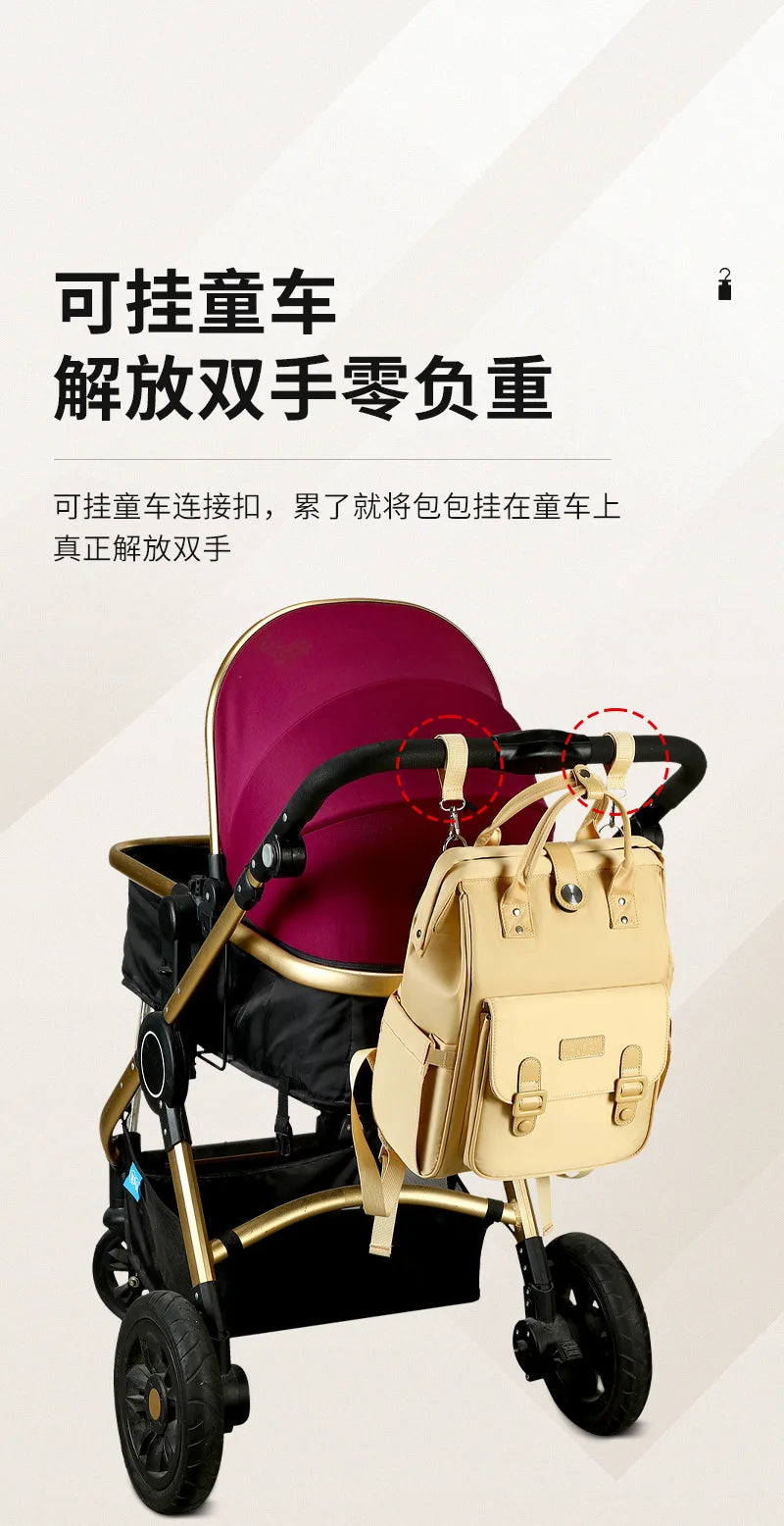 Baby Travel Backpack Diaper Mummy Bag Large Capacity Nappy Bag Material Handbag For Baby Outdoor Travel Bag For Baby Care Stuff