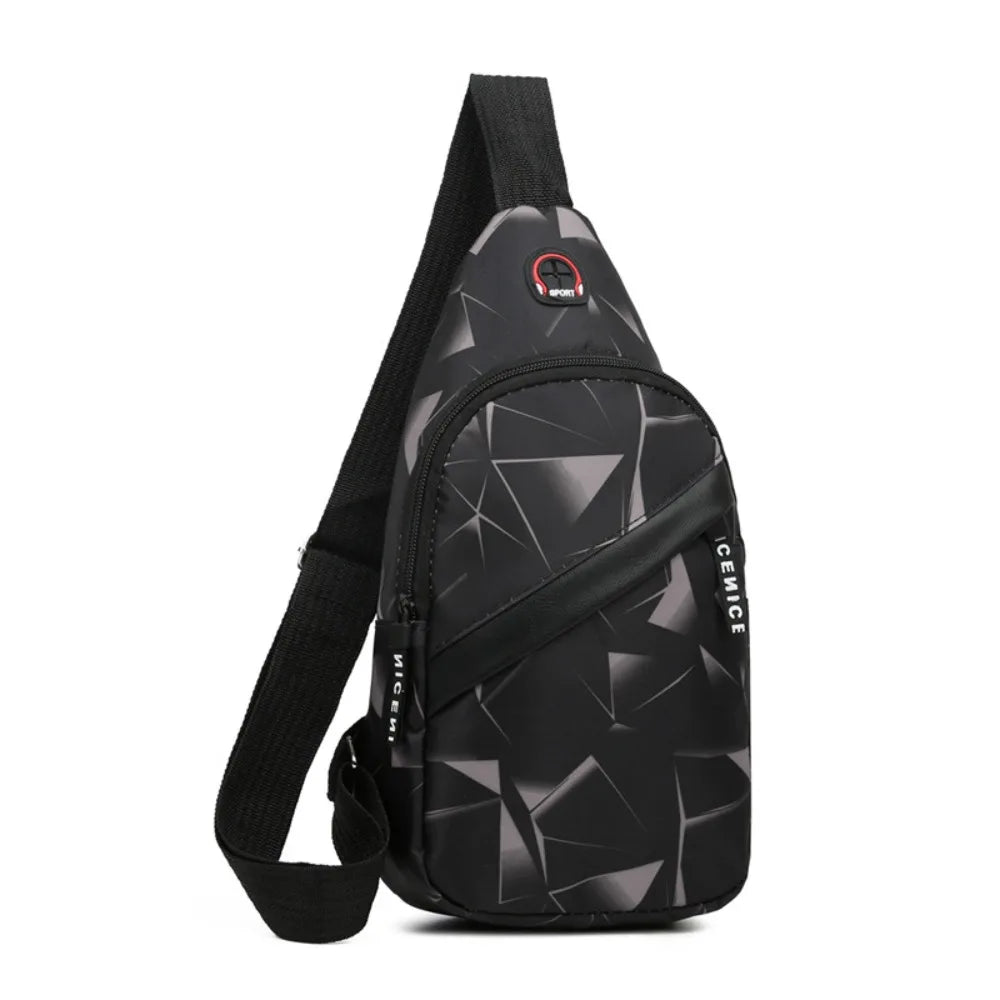 Men’s Oxford Cloth Sling Crossbody Bag – Large Capacity Travel Chest Shoulder Bag
