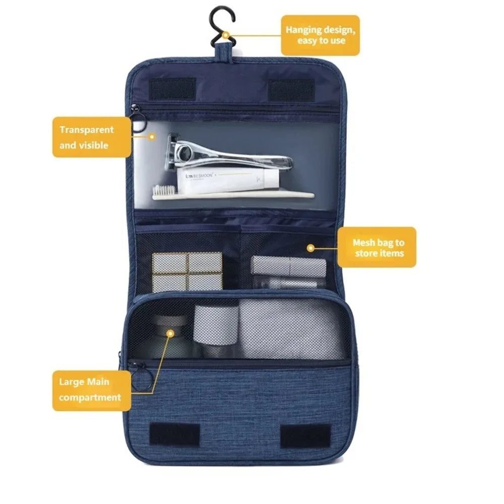 Travel Toiletries Bag for Women, Large Capacity Dry and Wet Separation, Hanging Toiletries Bag for Men, Toiletries Storage Bag