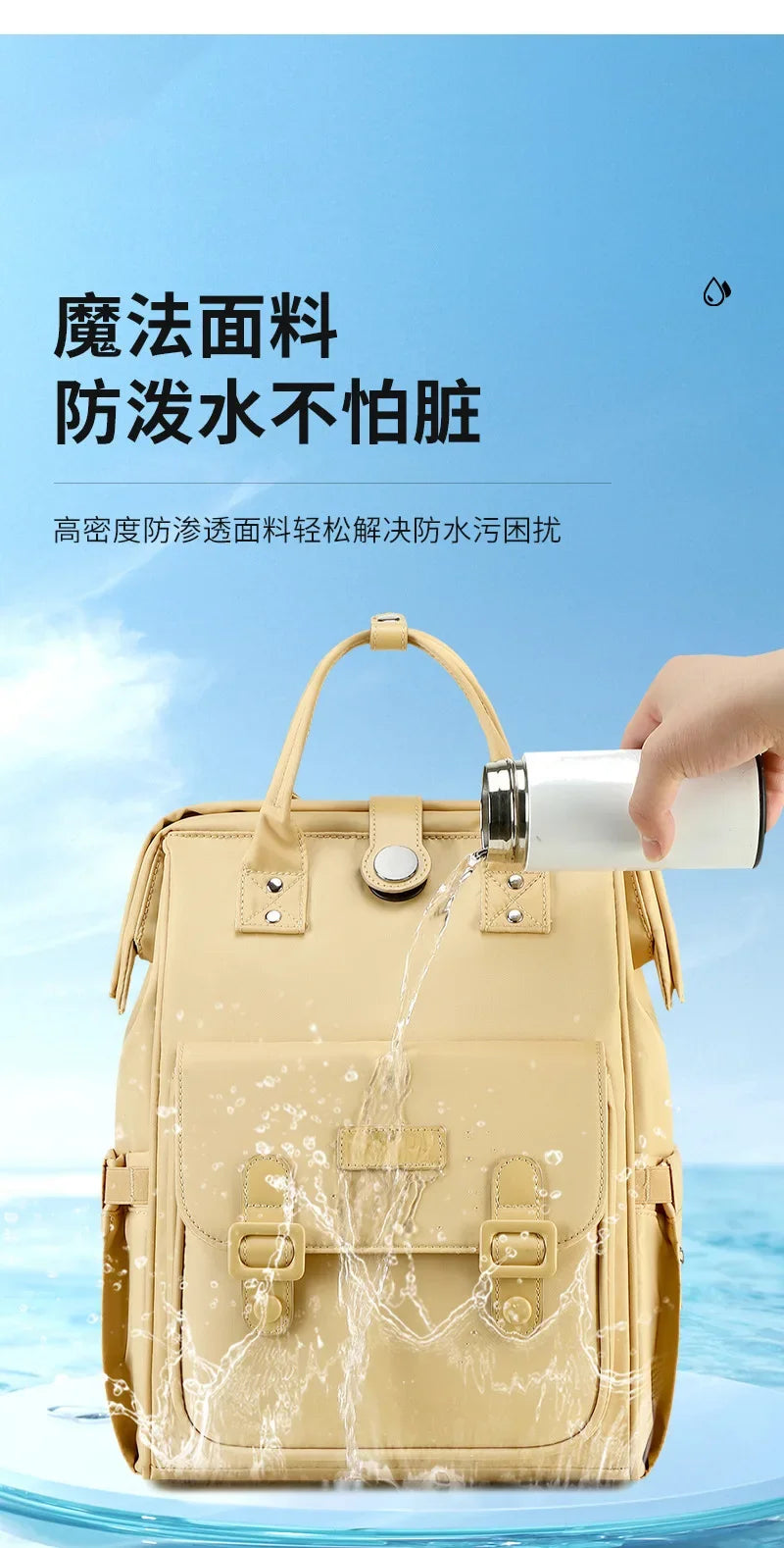 Baby Travel Backpack Diaper Mummy Bag Large Capacity Nappy Bag Material Handbag For Baby Outdoor Travel Bag For Baby Care Stuff