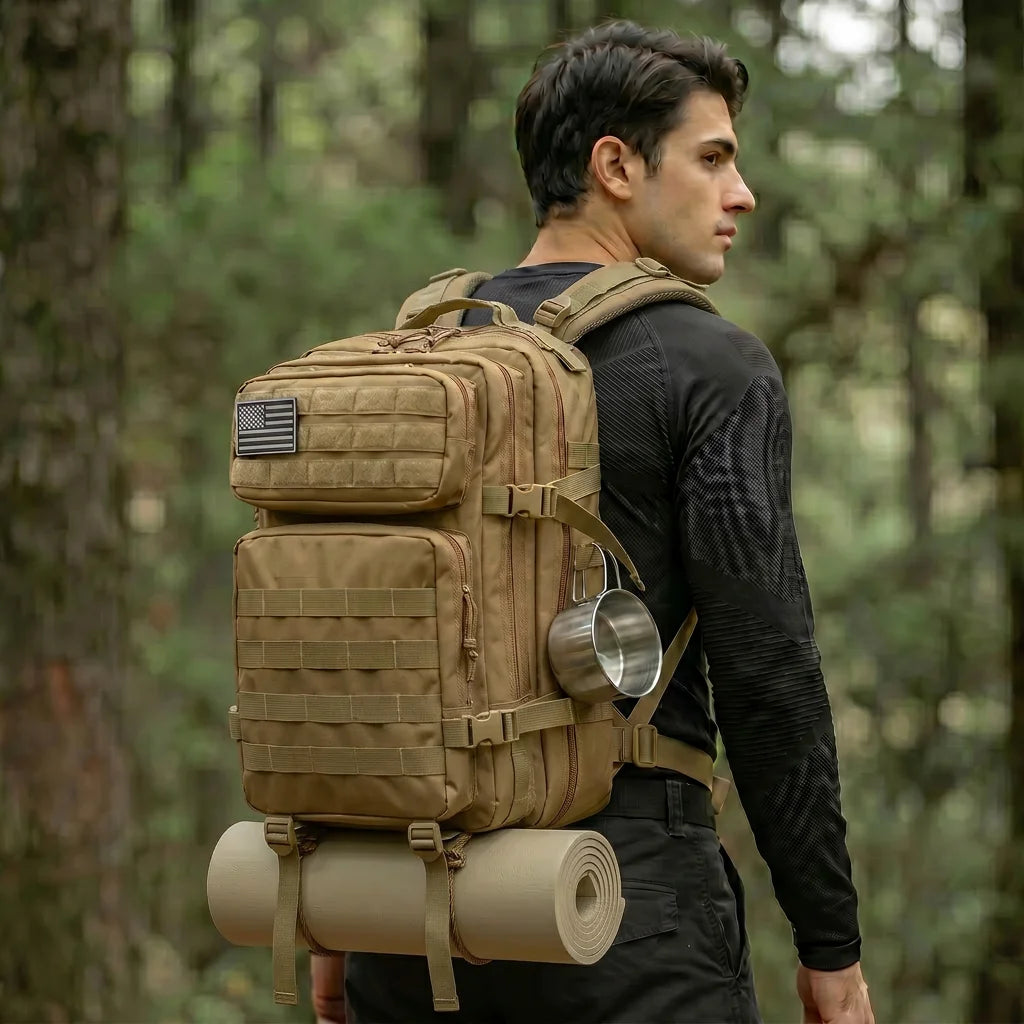 45L Tactical Hunting Backpack – MOLLE Outdoor Camping & Bushcraft Rucksack