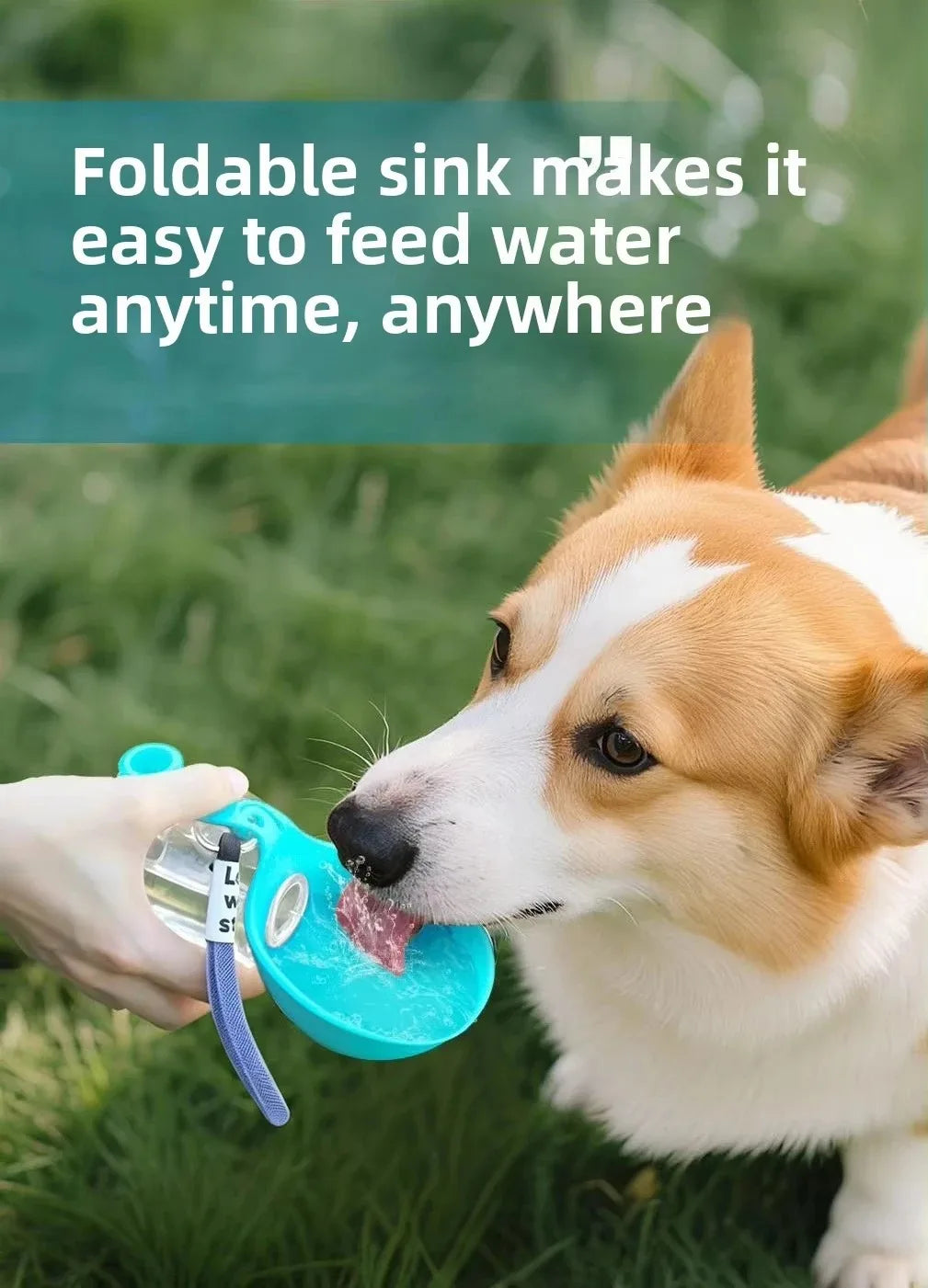 Portable Travel Dog Water Bottle Water Dispenser with Bowl No-Spill Puppy Water Bottle for Walking Hiking