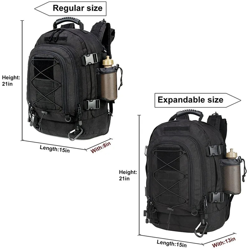 60L Military Tactical Backpack – MOLLE Outdoor Hiking, Camping & Travel Rucksack