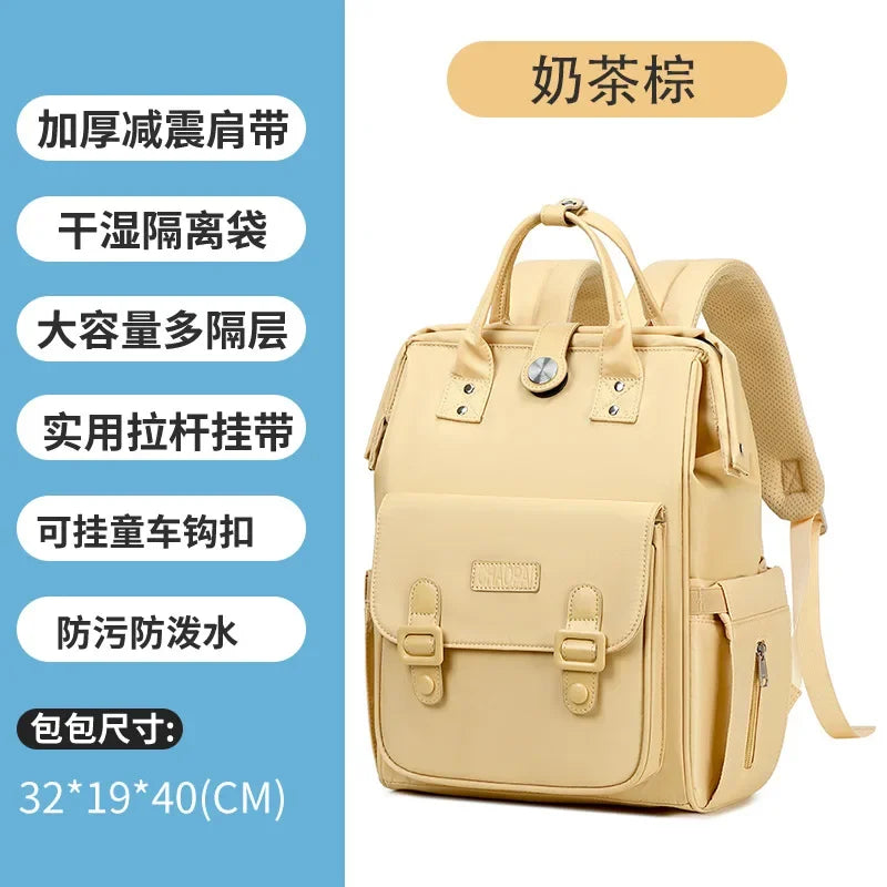 Baby Travel Backpack Diaper Mummy Bag Large Capacity Nappy Bag Material Handbag For Baby Outdoor Travel Bag For Baby Care Stuff