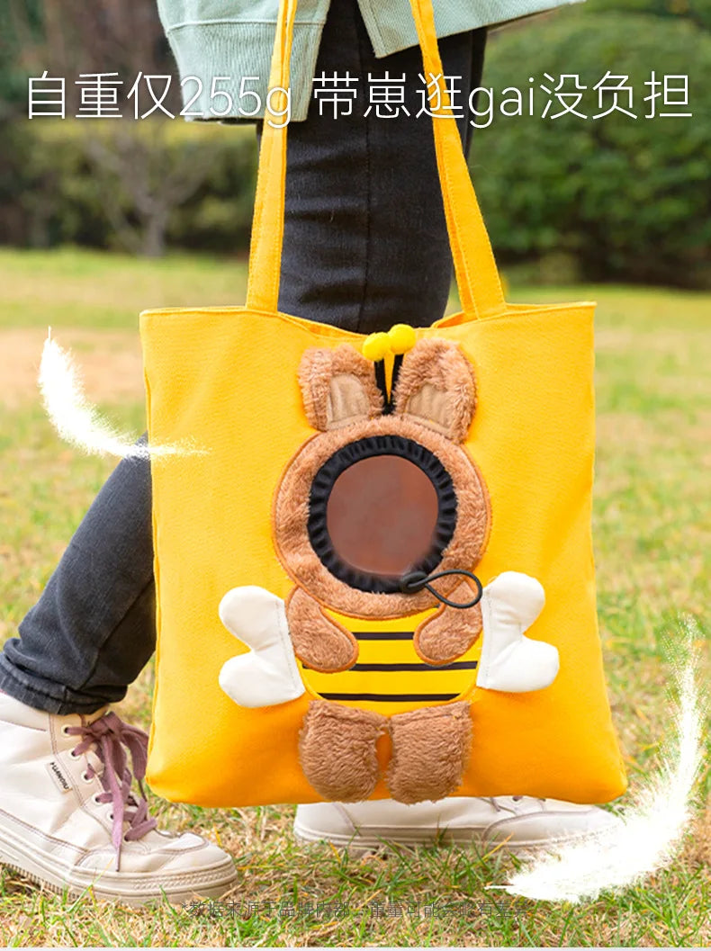 Pet Canvas travel Bag outdoor carrier Tote Bag for Cats and Dogs