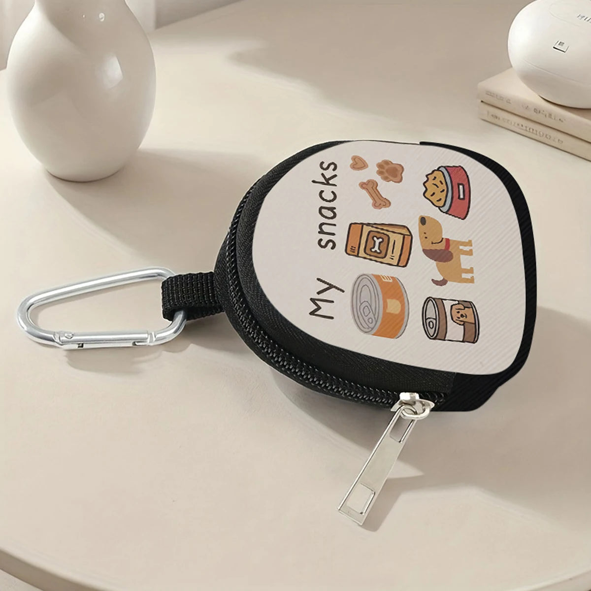 Dog Training Treat Pouch Closure Puppy Portable with Zipper Dog Treat Bag Pet Snack Container for Walks Travel Dog Training