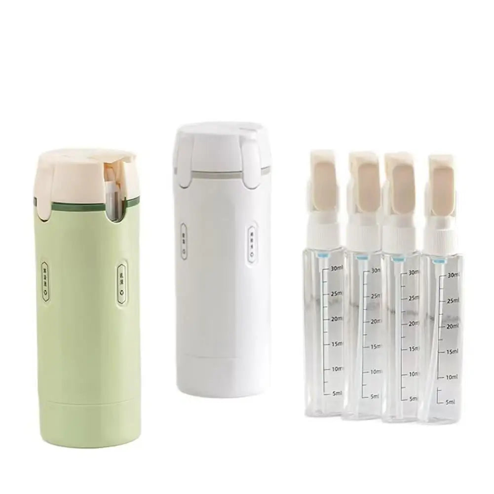 Travel Toiletry Dispenser Bottle 4 in 1 Refillable Leakproof Organizer for Shampoo Shower Gel Sunscreen and Skin Care