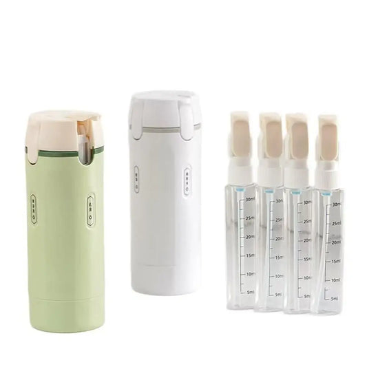 Travel Toiletry Dispenser Bottle 4 in 1 Refillable Leakproof Organizer for Shampoo Shower Gel Sunscreen and Skin Care