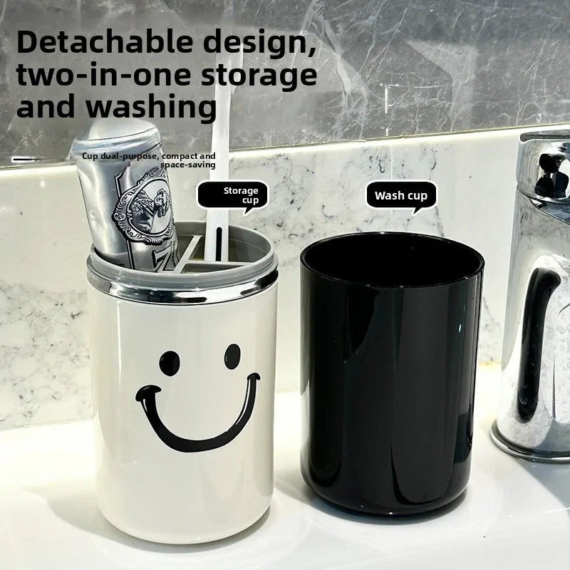 Travel Toileting Mouthwash cup, Portable 2-in-1 Cup Set for Brushing Teeth, Toothbrush storage box, portable