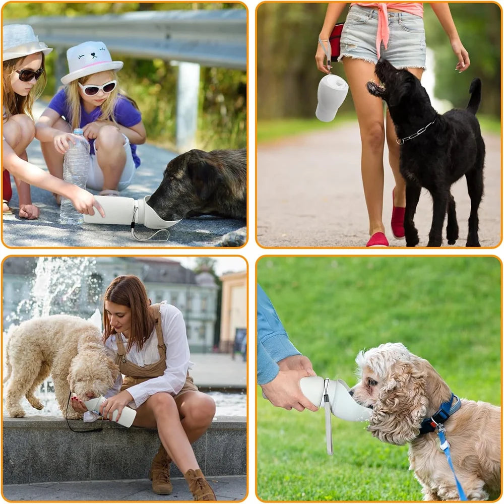 Spacious 550ml Portable Dog Water Bottle,Leak Proof, Durable&Safe, Foldable Design, Easy-to-Use,for Outdoor Walks,Travel Comfort