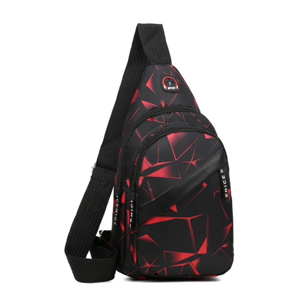 Men’s Oxford Cloth Sling Crossbody Bag – Large Capacity Travel Chest Shoulder Bag